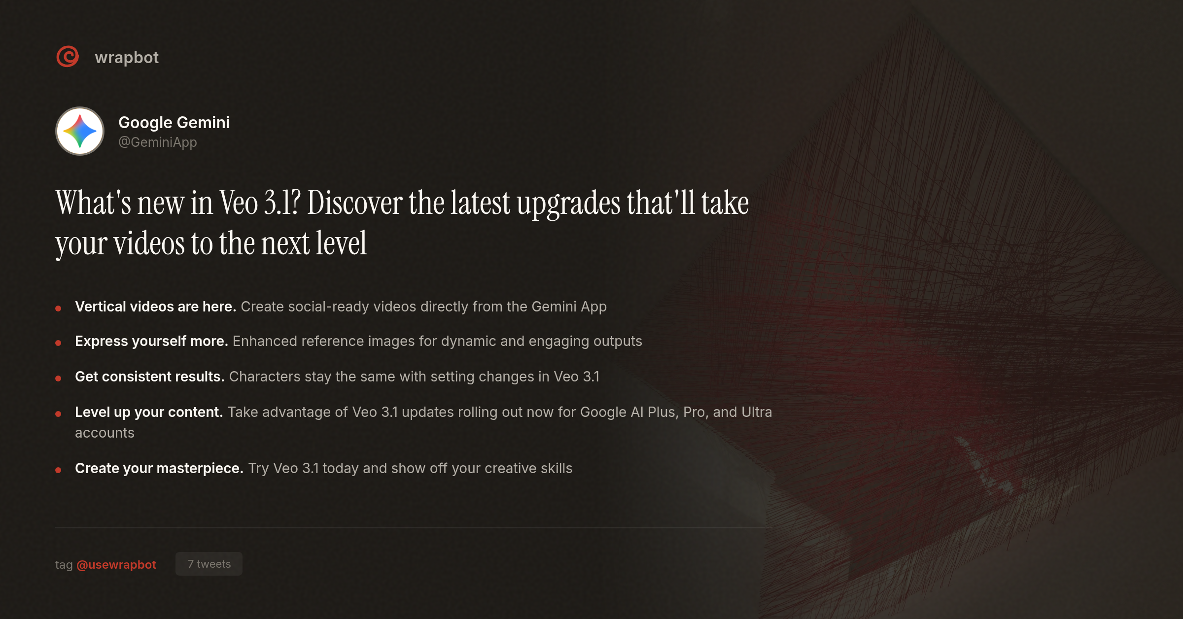 What's new in Veo 3.1? Discover the latest upgrades that'll take your videos to the next level